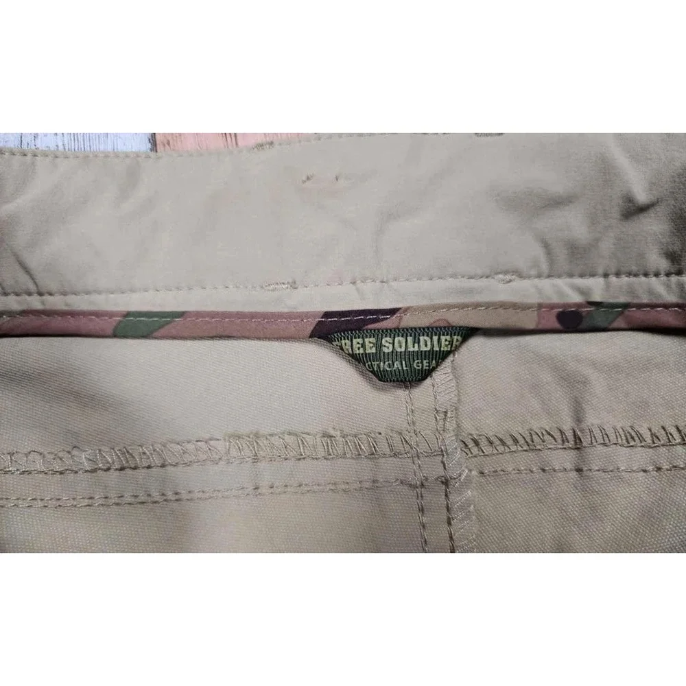 Free Soldier Tactical Pants Mens 38x30 Tan Khaki‎ Cargo Hiking Outdoor Work Gear