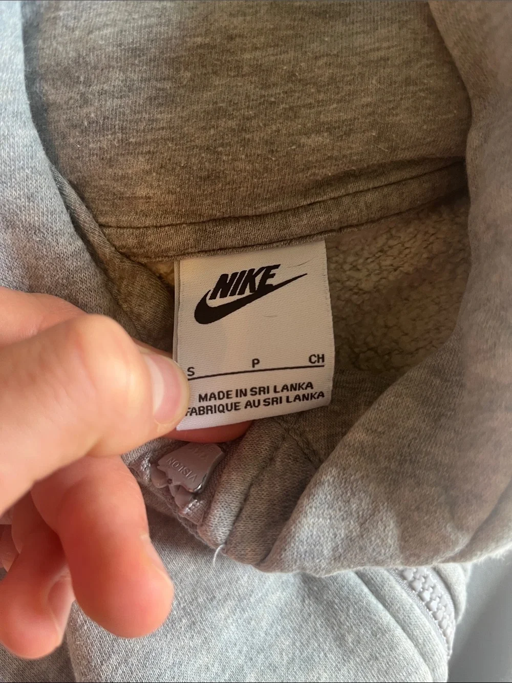 Nike Light Gray Zip Hoodie with Subtle Logo