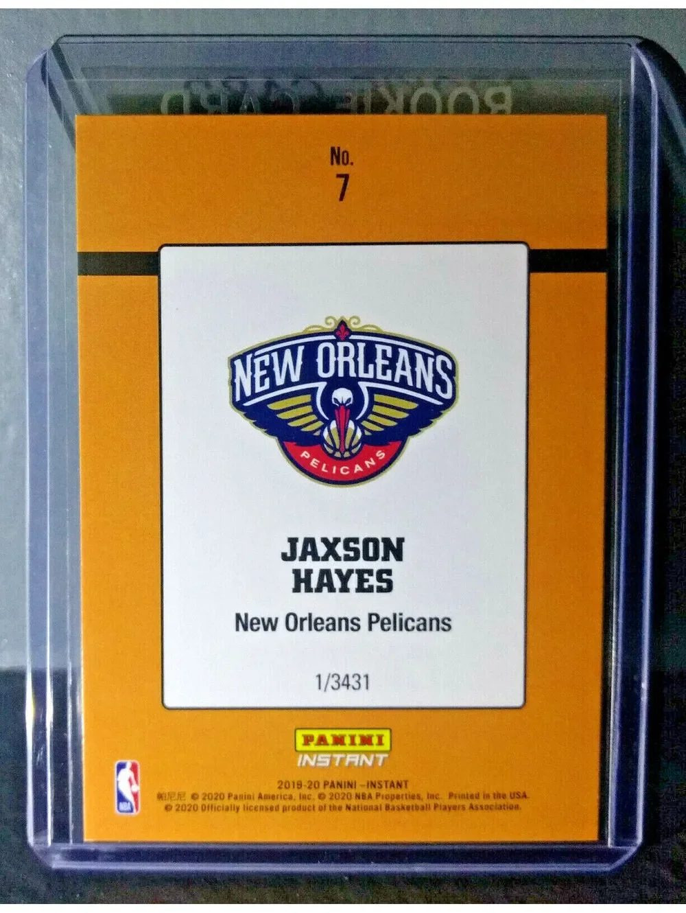 Jaxson Hayes 2019-20 Panini NBA #7 Rated Rookie Retro Card 1/3431