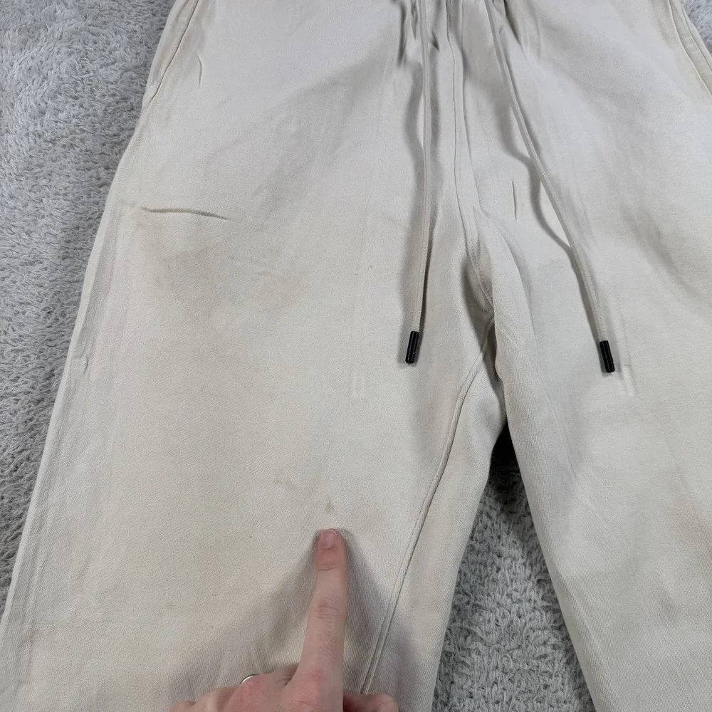 Air Jordan Joggers Mens Small Cream Fleece Jumpman Drawstring Gym Sweatpants