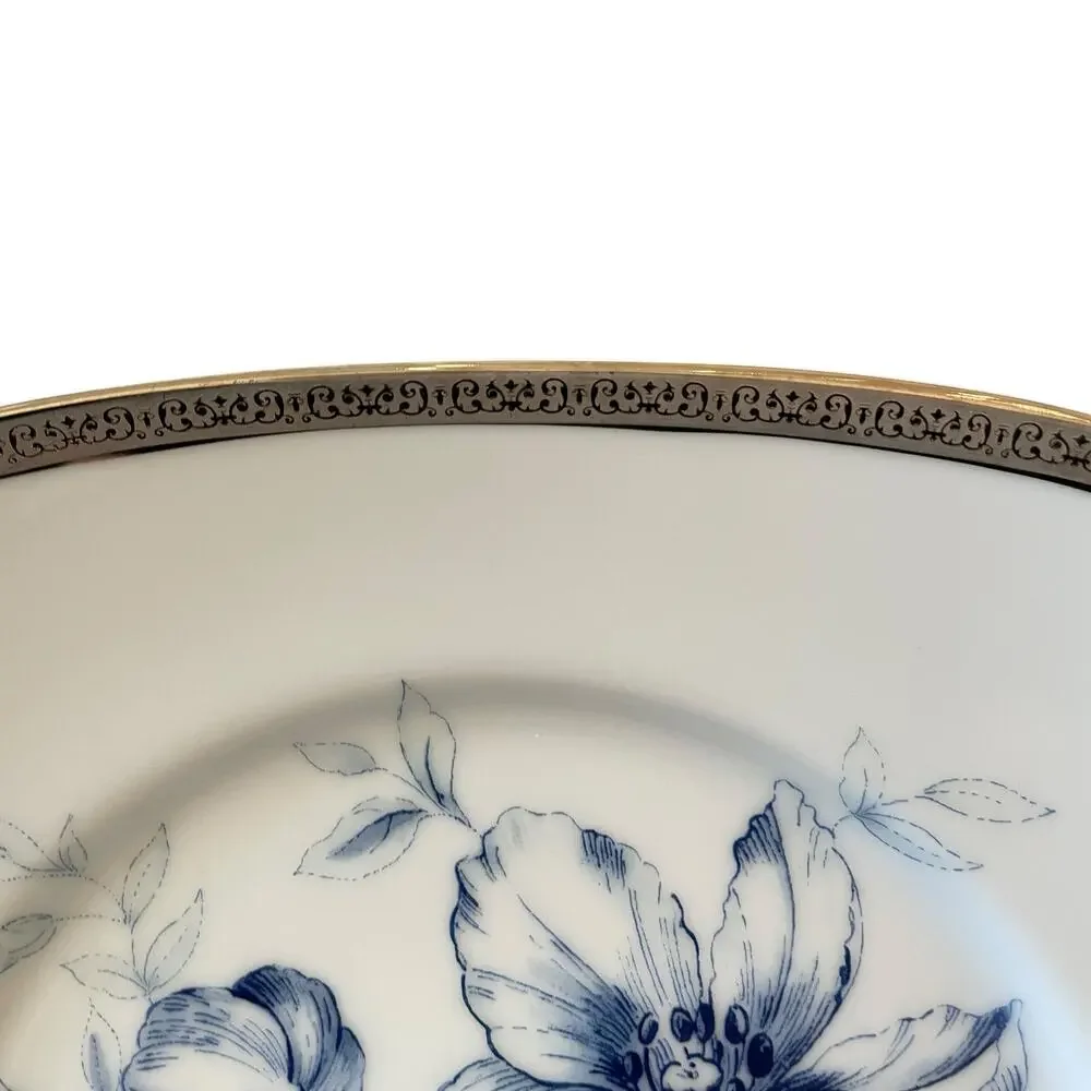 6 Charter Club Fashion Buffet Platinum Blue Floral Salad Plates 8.5in for Macy's