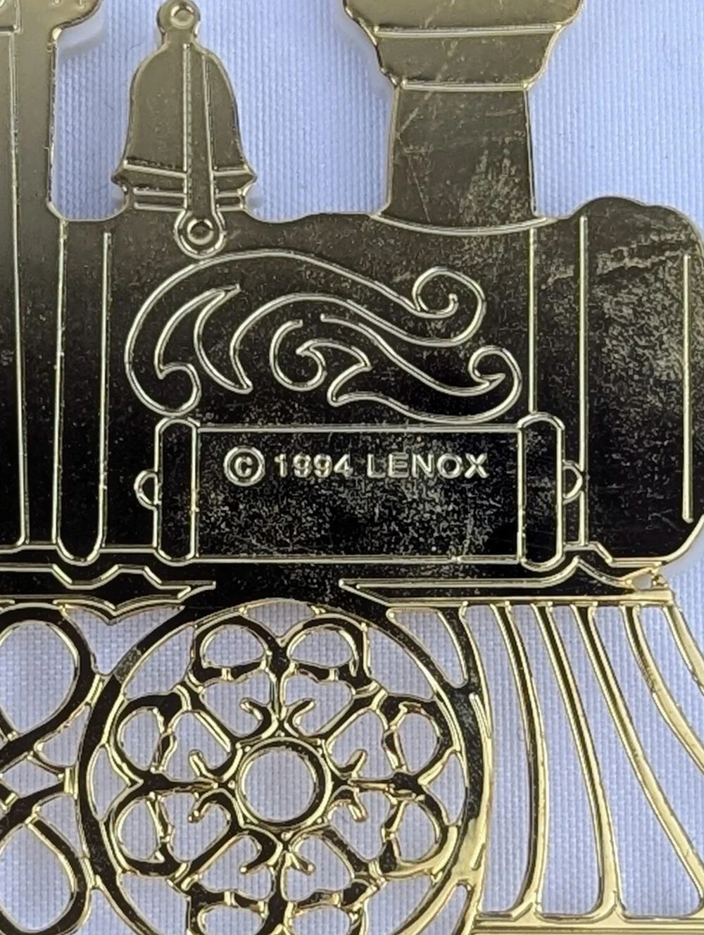 Lenox 1994 Porcelain & Gold Train Holiday Christmas Ornament