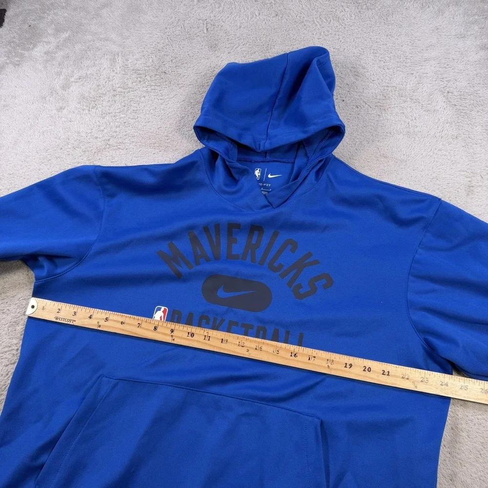 Nike Dallas Mavericks Hoodie Mens Large Blue Dri-Fit Basketball NBA Pullover