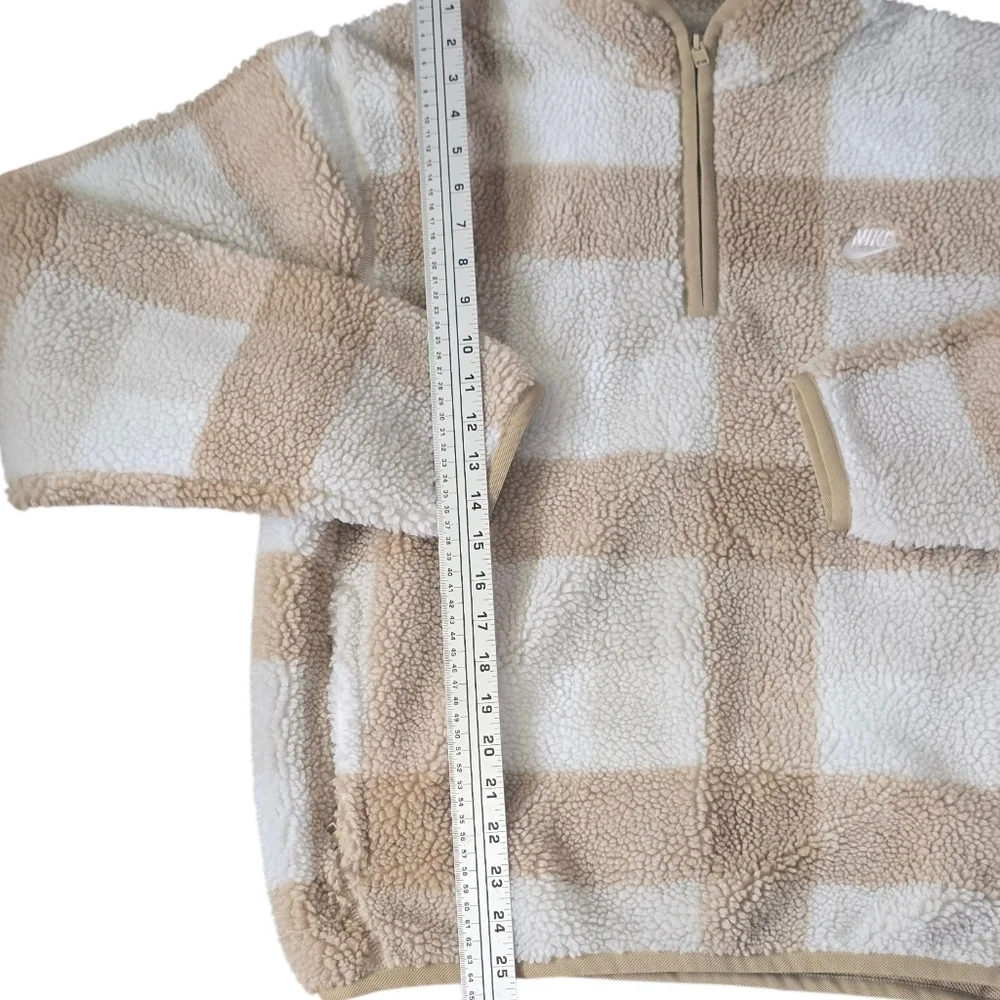 Nike Men's 1/2 Zip Fleece Jacket Tan Cream Pullover Size S