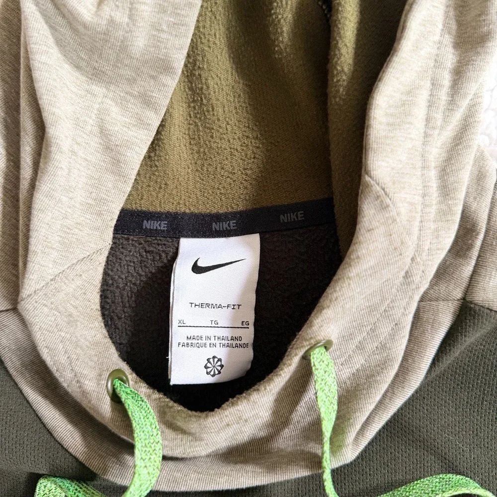 Nike Pullover Hoodie Men XL Therma Fit Olive Green