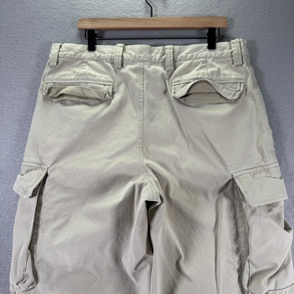 Vintage Gap Cargo Pants Men 36x30 Beige Straight Wide Leg Heavyweight Trendy 90s