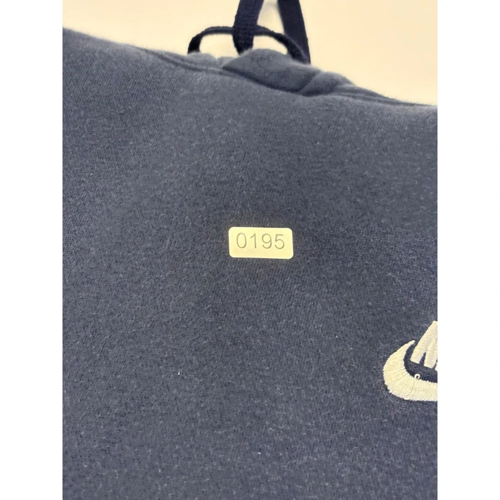 Nike Hoodie Mens XS Navy Blue Fleece Embroidered Swoosh Pullover 0195