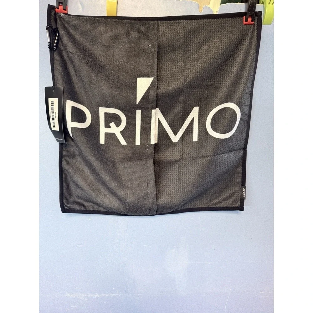 Primo White Microfiber Golf Towel Grey New With Tags