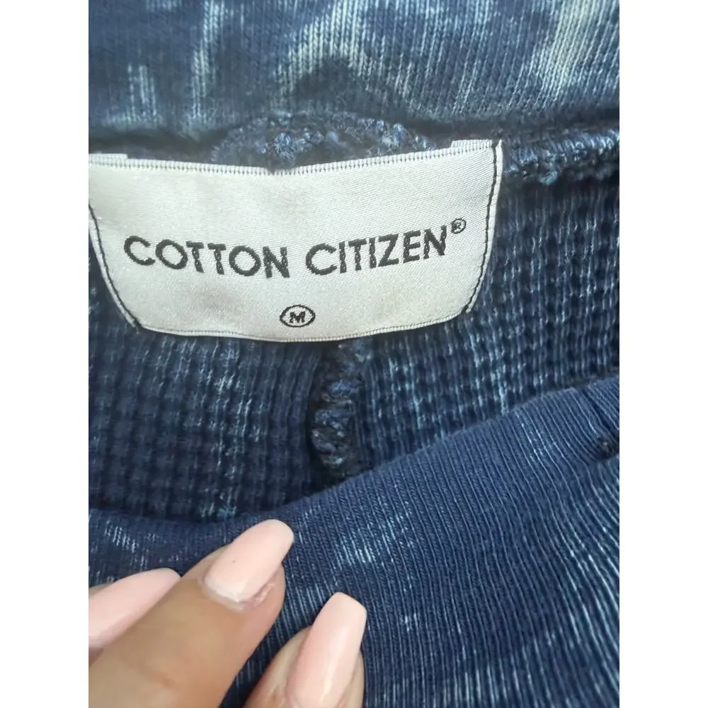 Cotton Citizen Men Blue Acid Wash Thermal Jogger Sweatpants Sz M USA Made Lounge