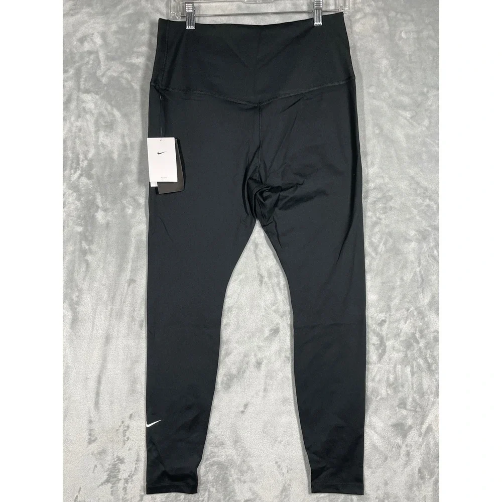 Nike One Dri-FIT Womens High Rise Full Length Training Leggings Black L NEW