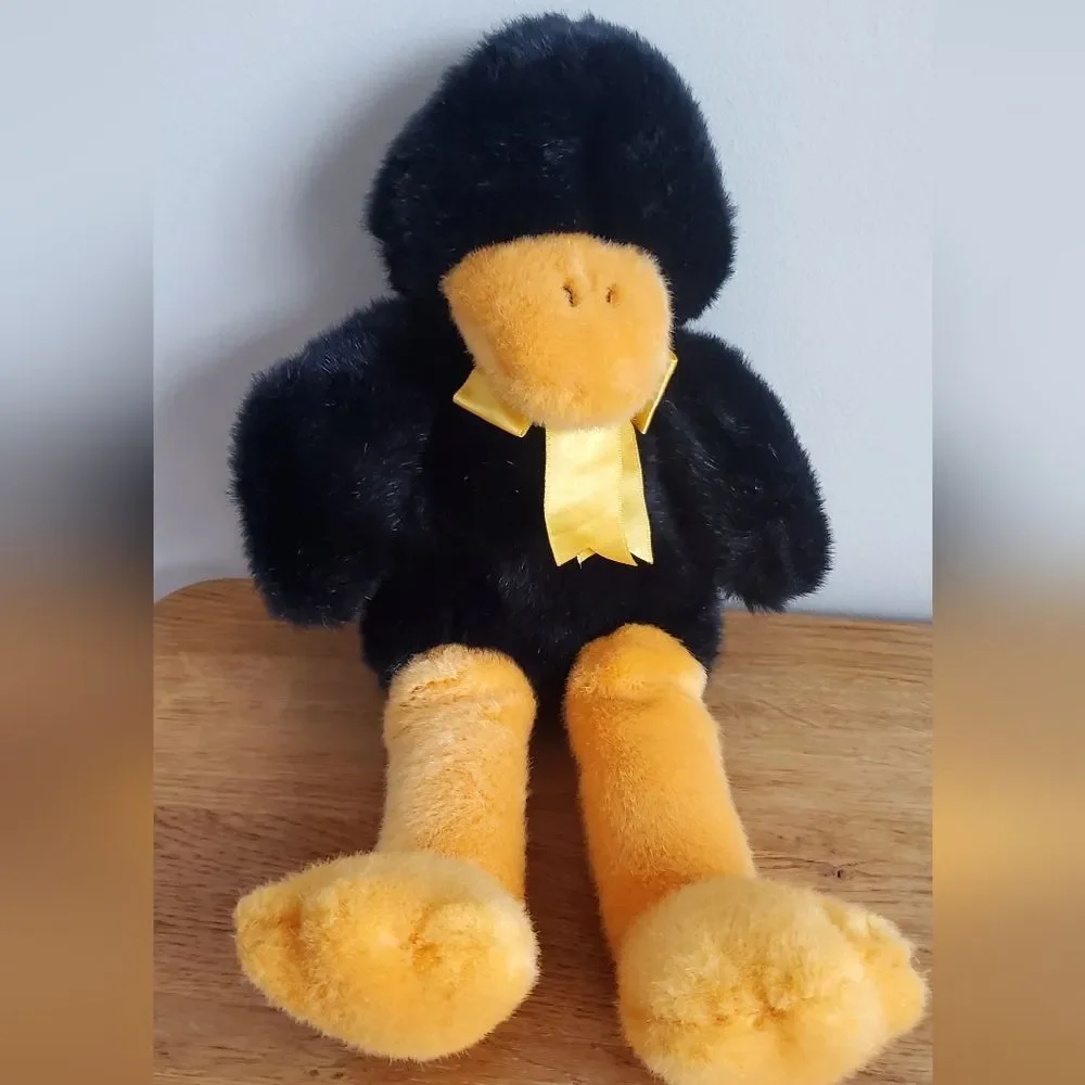 ManhattanToy Company Vintage Floppy Black And Orange Duck