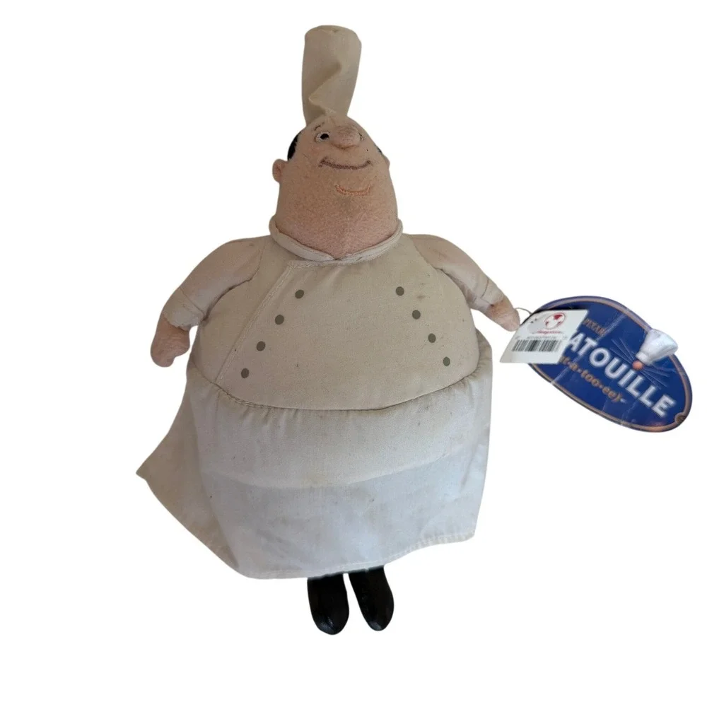 Disney Store Ratatouille Auguste Gusteau Plush Bean Bag Toy NWT Chef 9.5 inch