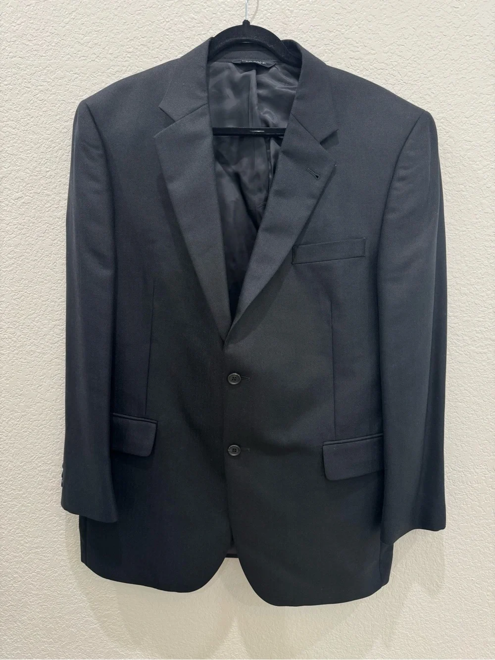 Jos A Bank Signature Sport Coat Blazer 43R Black Silk Camel Hair 2 Button