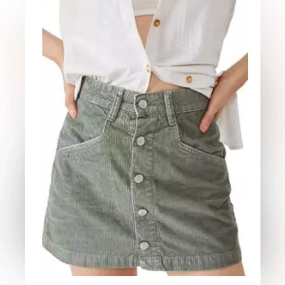 Free People Ray Cord mini skirt Size 8