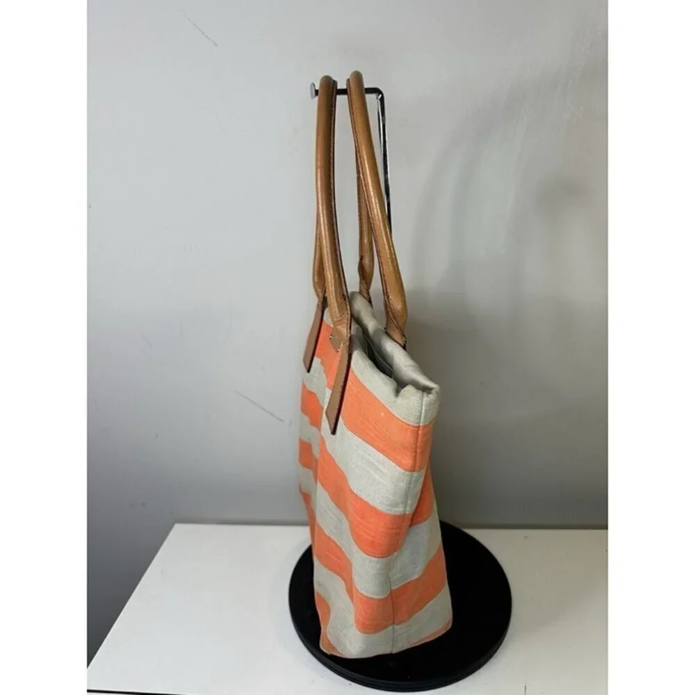 Kate Spade New York Bon Shopper Jubilee Stripe Coral/Natural Stripe Purse