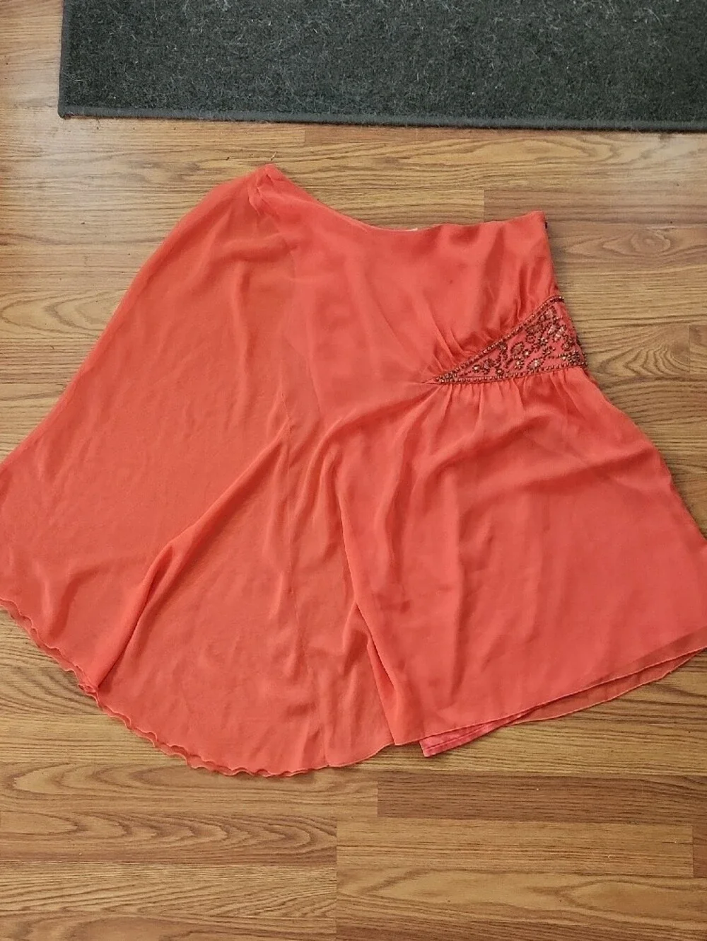 Vintage Free People Coral-Red Mini Blouse Sz 8