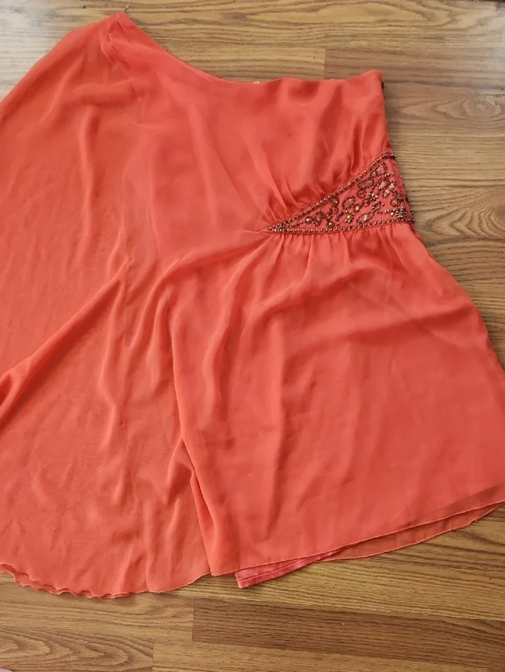 Vintage Free People Coral-Red Mini Blouse Sz 8