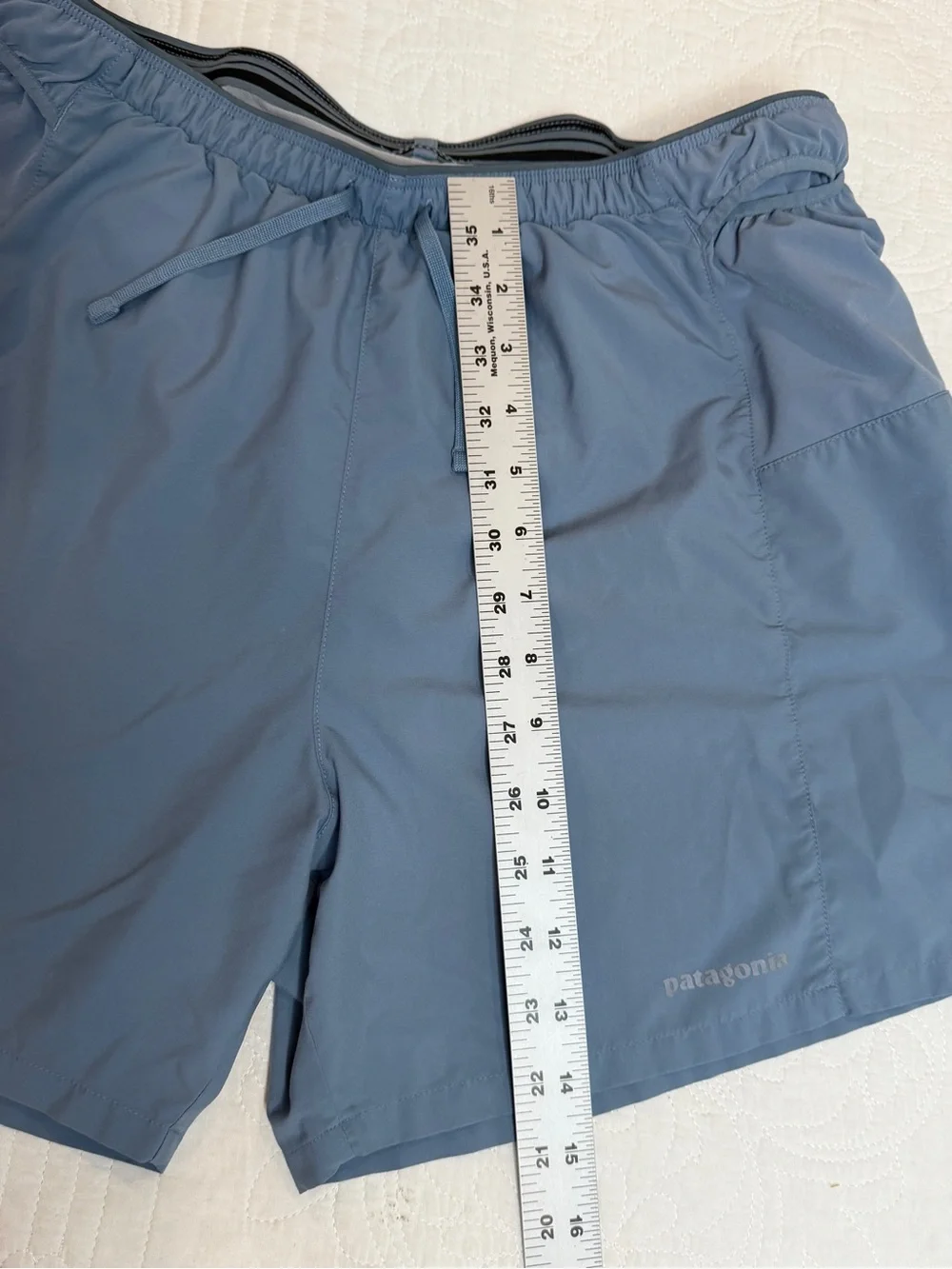 Patagonia Strider Pro Running Shorts Mens Large Blue  5 Inch Inseam Liner