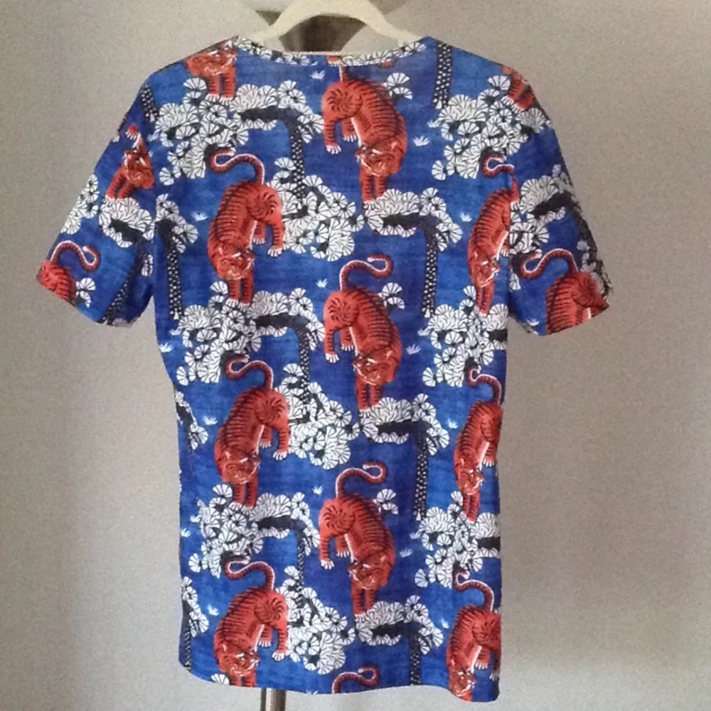 🔴 GUCCI - 'Red Tiger Print' Pique Polo Shirt