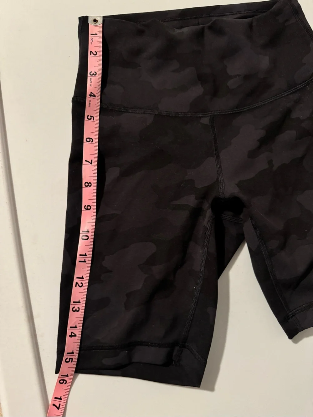 lululemon Black Camo High-Rise Bike Shorts