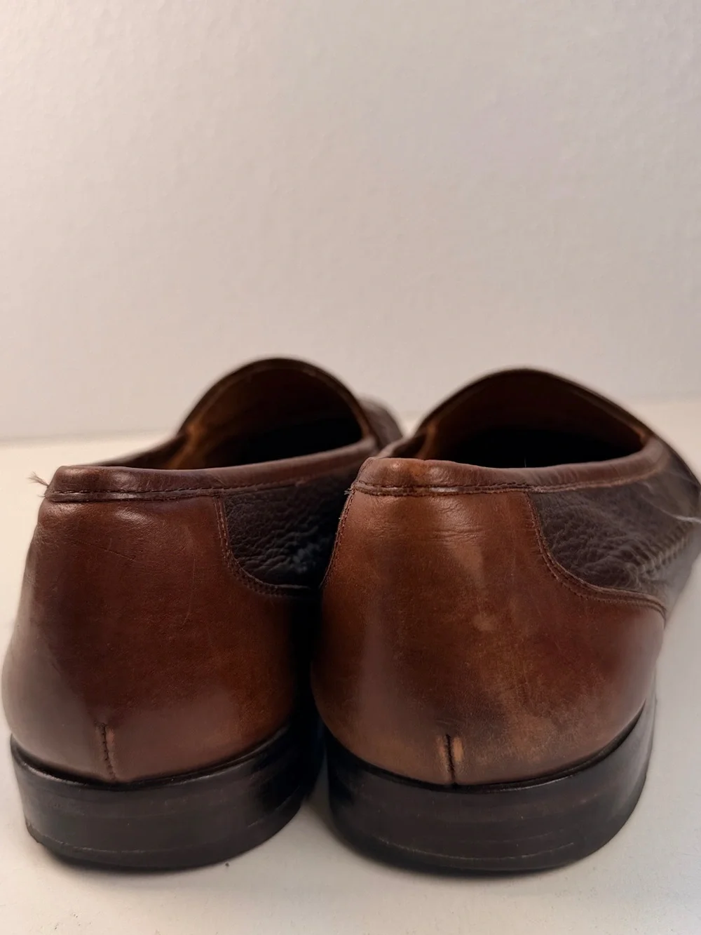 Mezlan Men’s Brown Leather Moc Toe Loafers Size 11 M Made in Spain