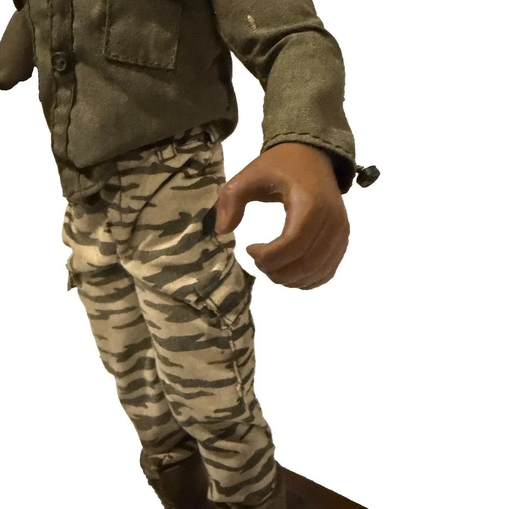 Vtg Hasbro 1994 G.I. Joe Stalker 30th Anniversary Black Soldier Figure Wood Base