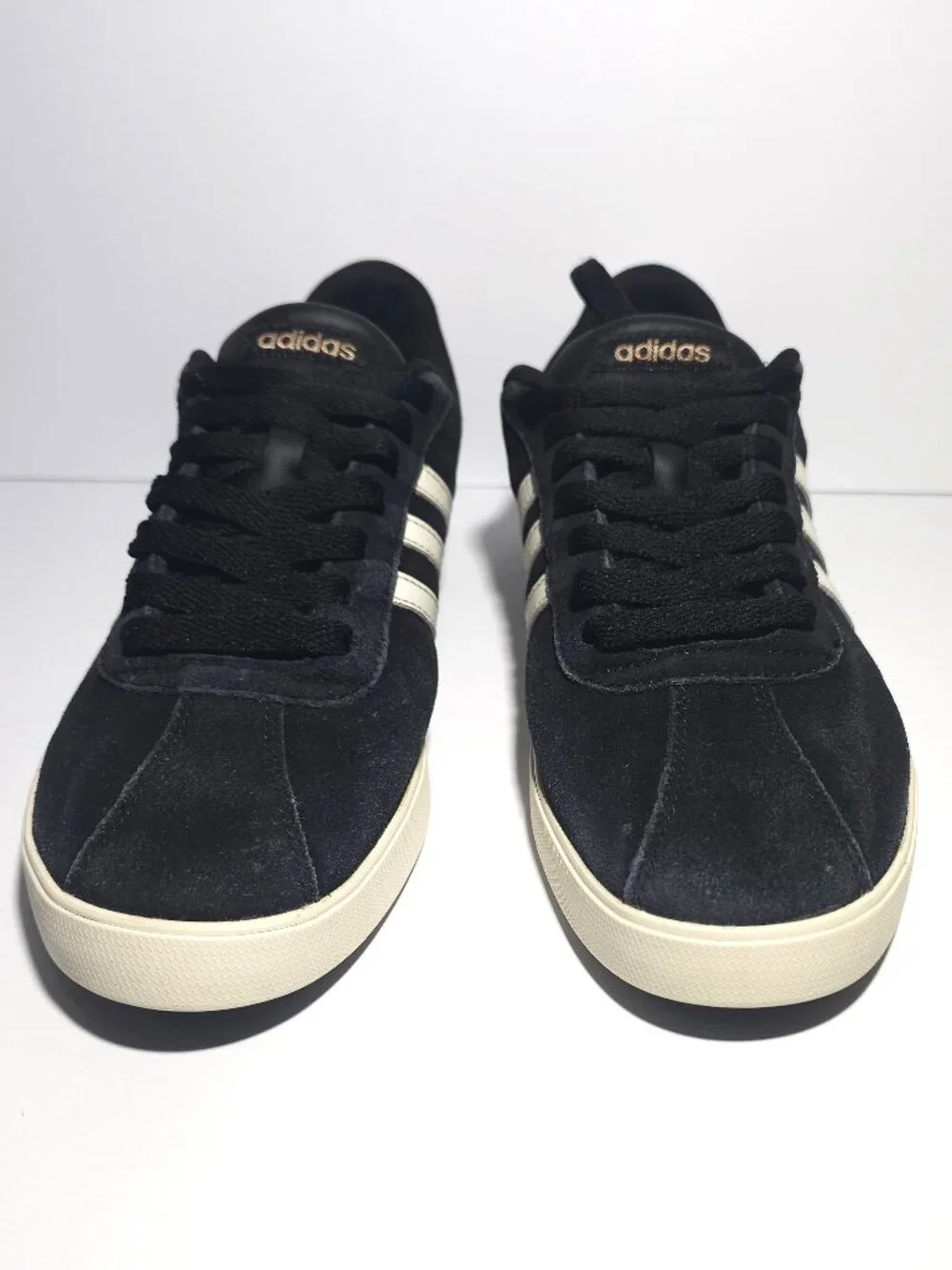 Adidas Women's Size 10 Neo Courtset Black White Suede Sneakers - AC7029