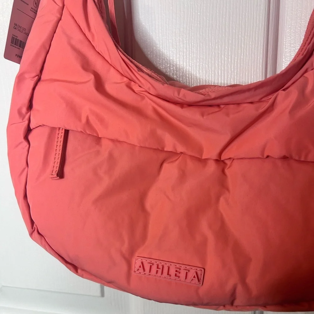 NWT ATHLETA All About Small Crossbody Hobo Bag- Coral/ One Size