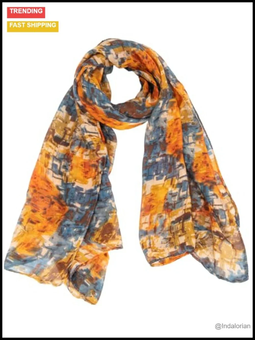 Lightweight Boho Floral Scarf Shawl Wrap for Spring Summer