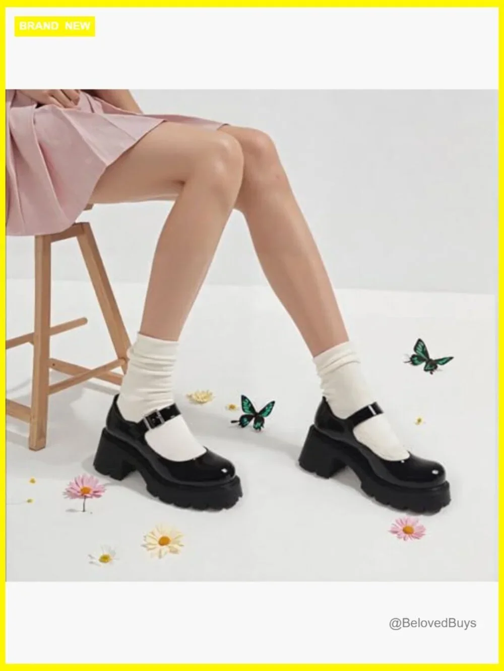 Mary Janes Platform Chunky Heel Round Toe Ankle Strap Pumps Shoes Women