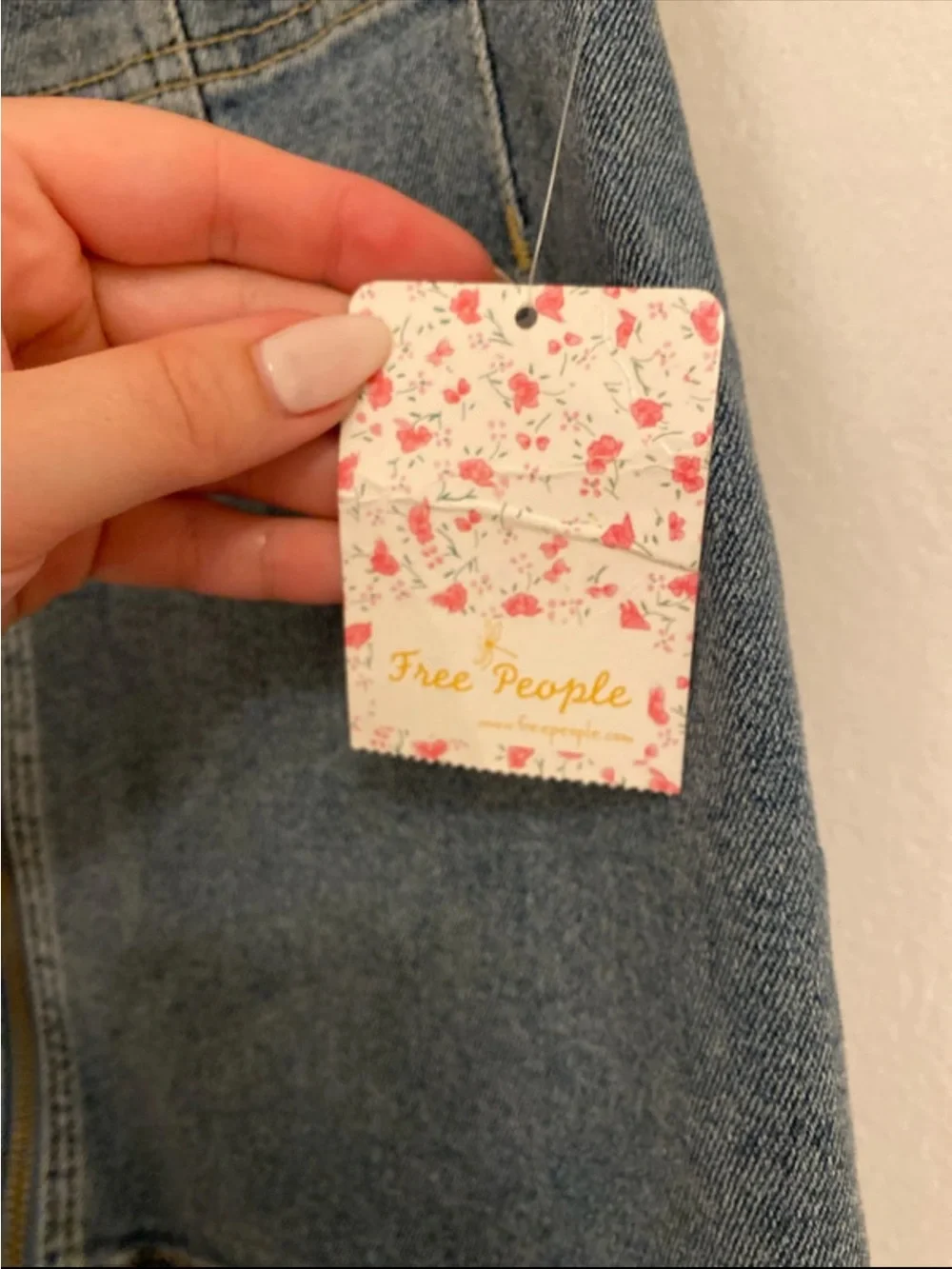 Denim Front-Zip Mini Skirt