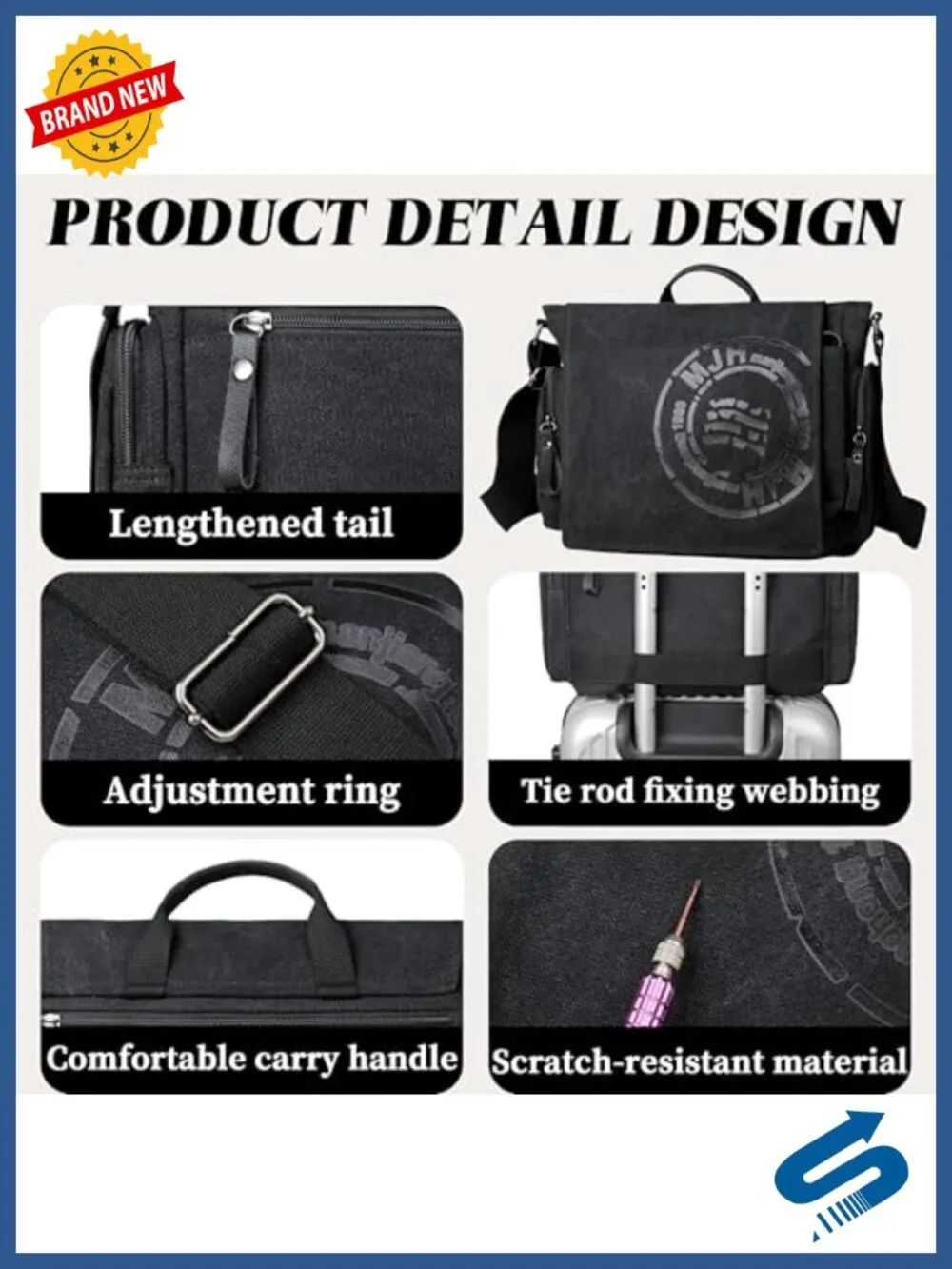 Canvas Messenger Bag Laptop Bag Travel Shoulder Bag Satchel