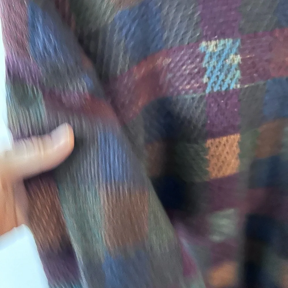 Vintage 90’s Segreto Italian Men's Multicolor Check Knit Sweater xxl