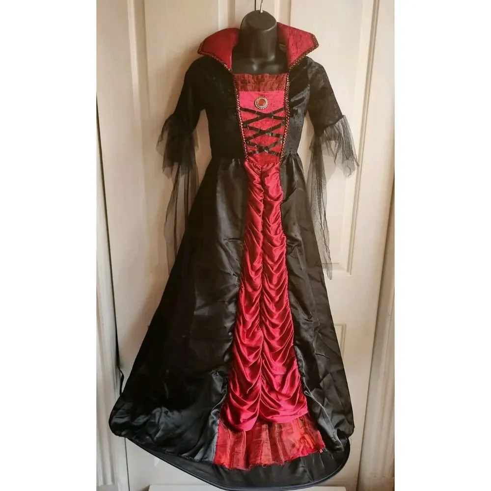 Spirit Halloween Costume Dress Victorian Vampiress Queen Girl's Large 12/14