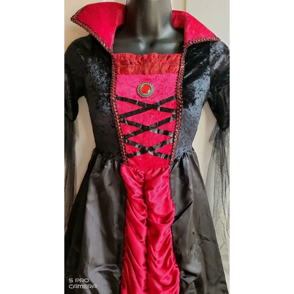 Spirit Halloween Costume Dress Victorian Vampiress Queen Girl's Large 12/14