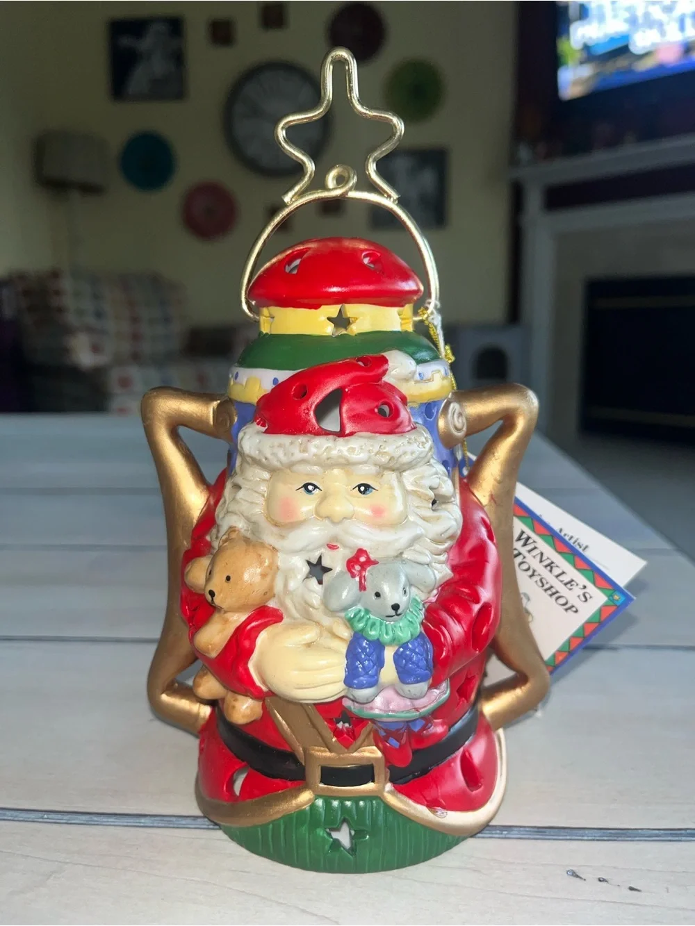 Vintage Silvestri Santa Claus Van Winkle Tea Light Latern
