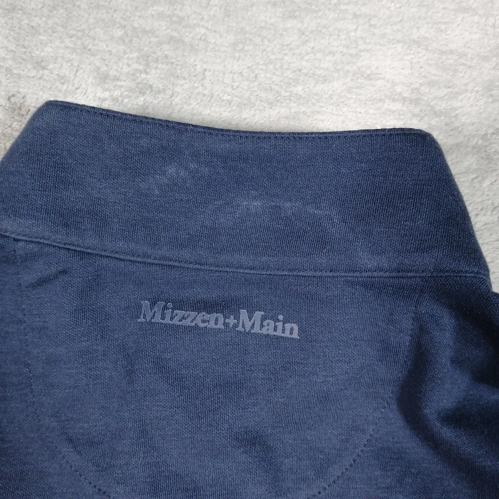 Mizzen+Main Sweater Mens Medium Navy 1/4 Zip Pullover Performance