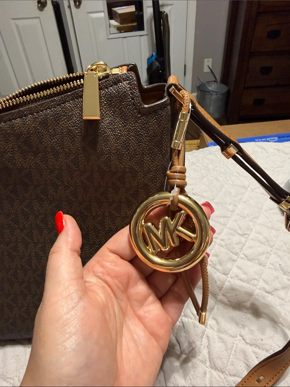 Michael Kors Brown Signature Shoulder Bag with wallet