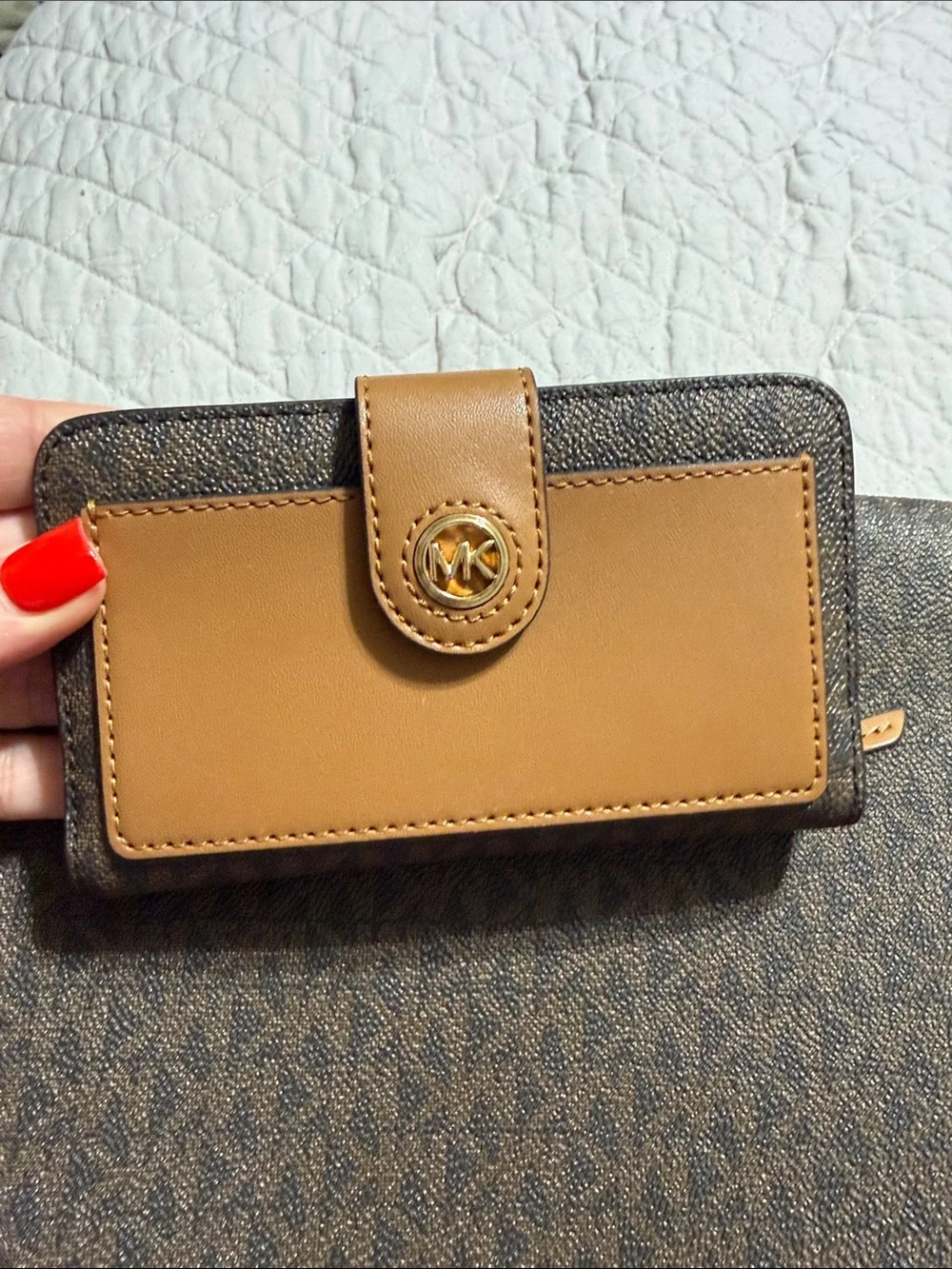 Michael Kors Brown Signature Shoulder Bag with wallet