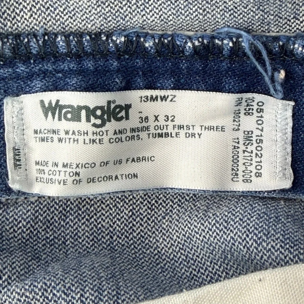 Wrangler Jeans 13MWZ Cowboy Cut Mens 36x32 Blue Denim‎ Western Rodeo Retro Work