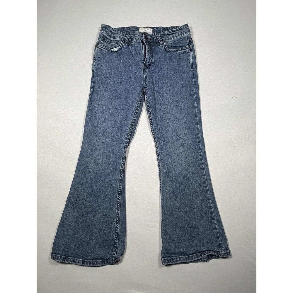 Free People Jeans Womens 27 Blue Flare Leg Medium Wash Denim Casual Pants