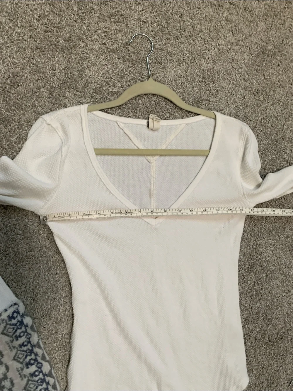 Free People Art School Long-Sleeve V-Neck Thermal Top with Patterned Cuffs