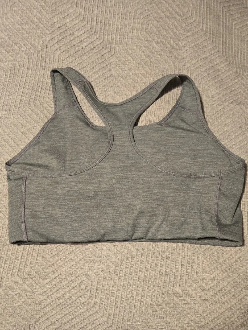 Nike Light Gray Racerback Sports Bra with Black Swoosh