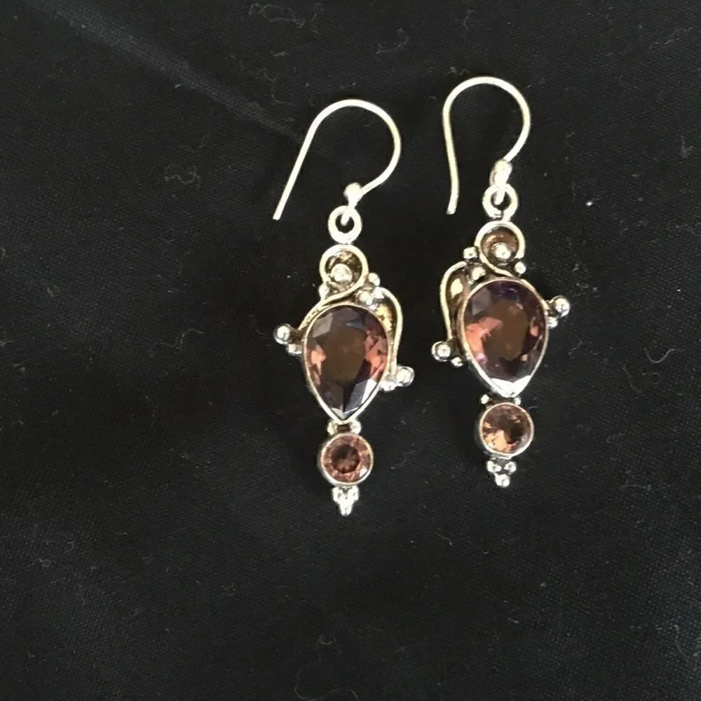 NWOT. Sterling Silver Amethyst Earrings