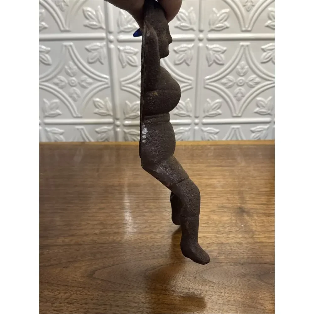 Vintage Boot Jack, Naughty Nellie Cast Iron Figural Boot Jack, Door Stop 10”