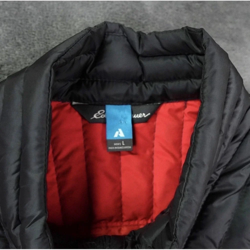 Eddie Bauer First Ascent StormDown 800 Vest Men L Orange Black Puffer Layering