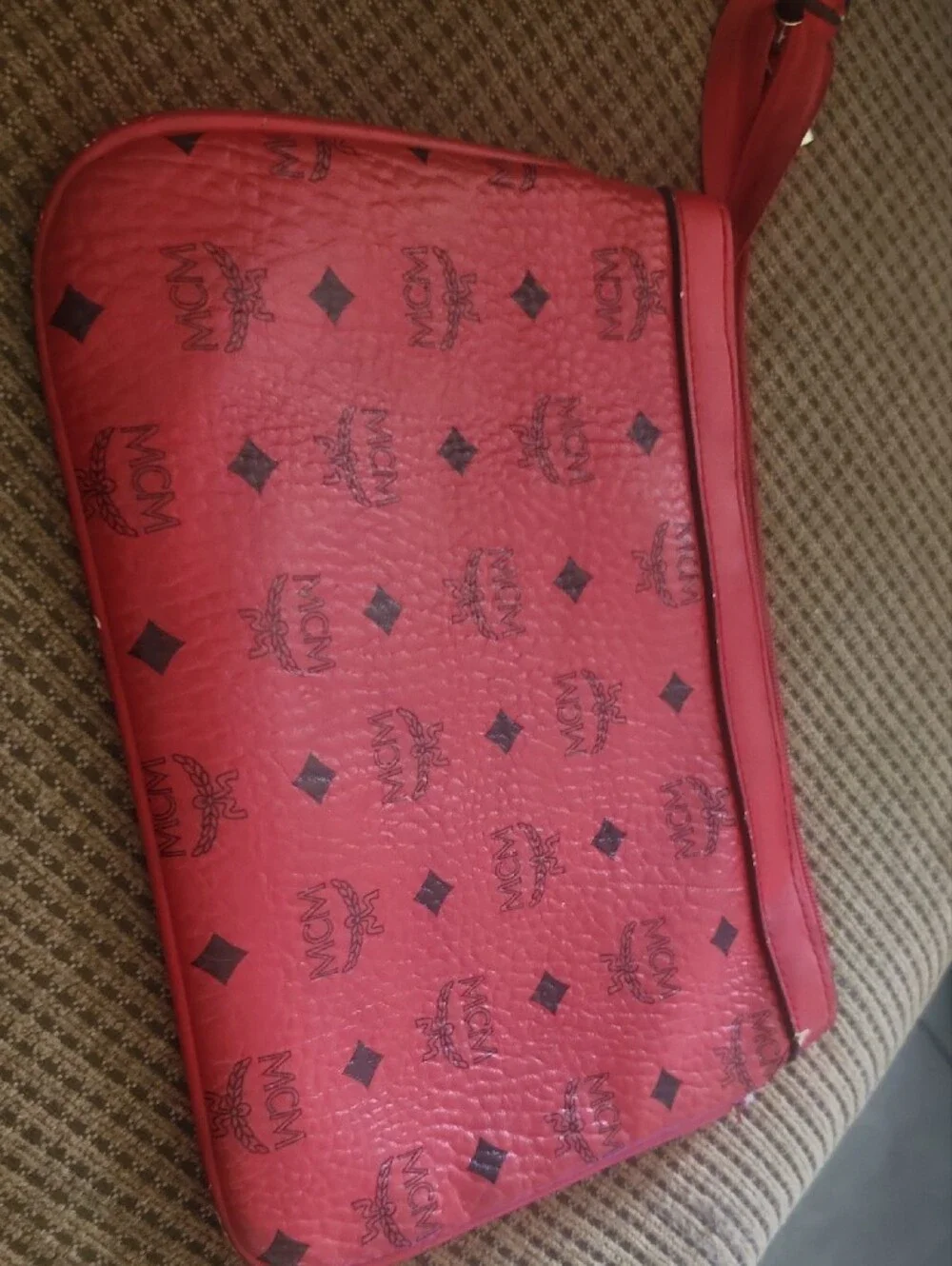 MCM red wristlet