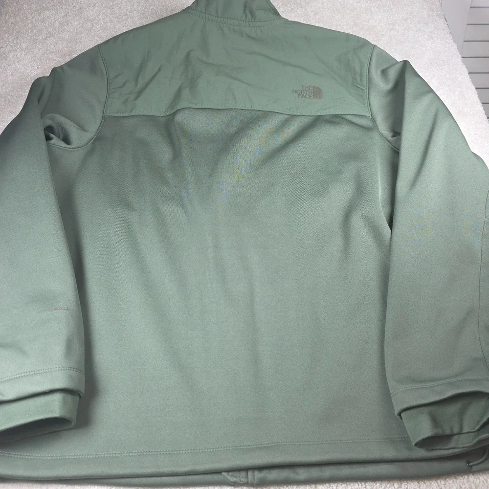 The North Face WindWall Jacket Mens XL Green Full Zip Fleece Lined Softshell