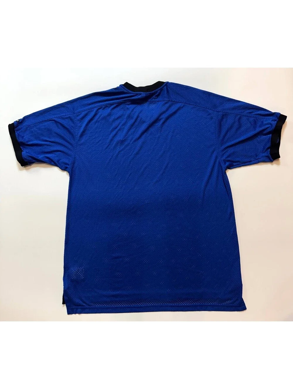 Nike Men's Size L Blue Mesh V-Neck Short Sleeve Athletic Pullover Taiwan T-Shirt