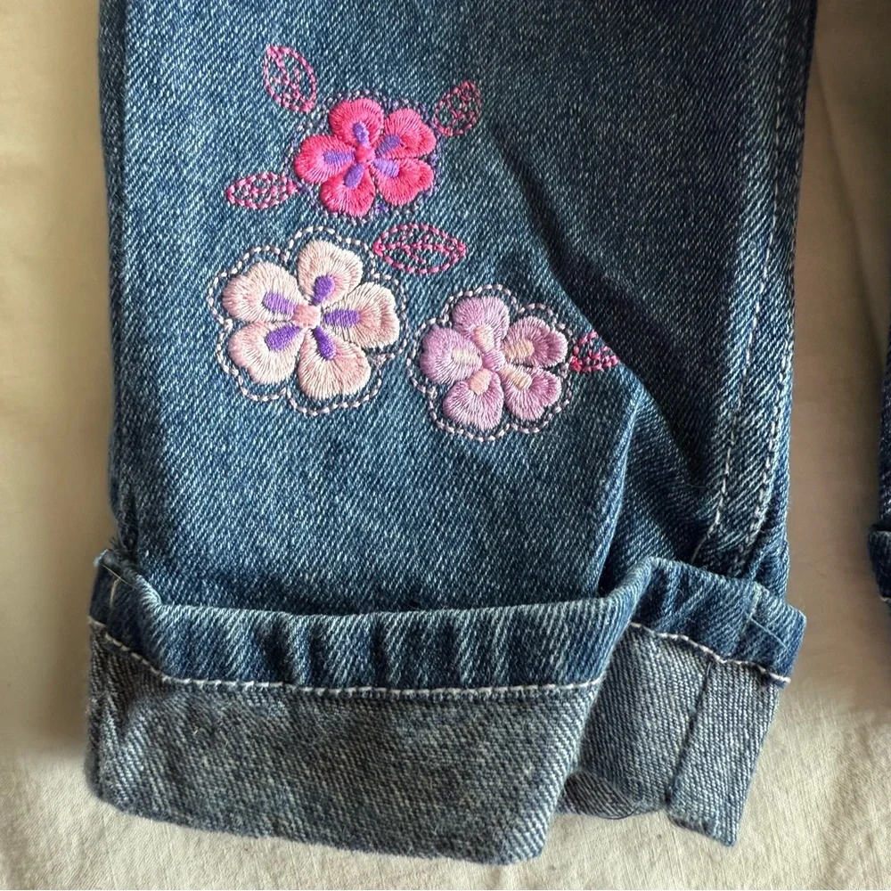 Little Lass Pink & Purple 3 Pc Kids Matching Jeans Set Cami Cardigan Size 24 Mo